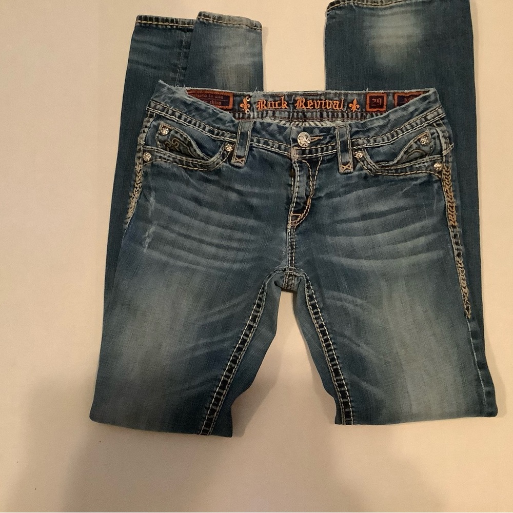 Rock Revival Women's Faded Blue Boot Cut Jeans Size 29 Please see pic 1043